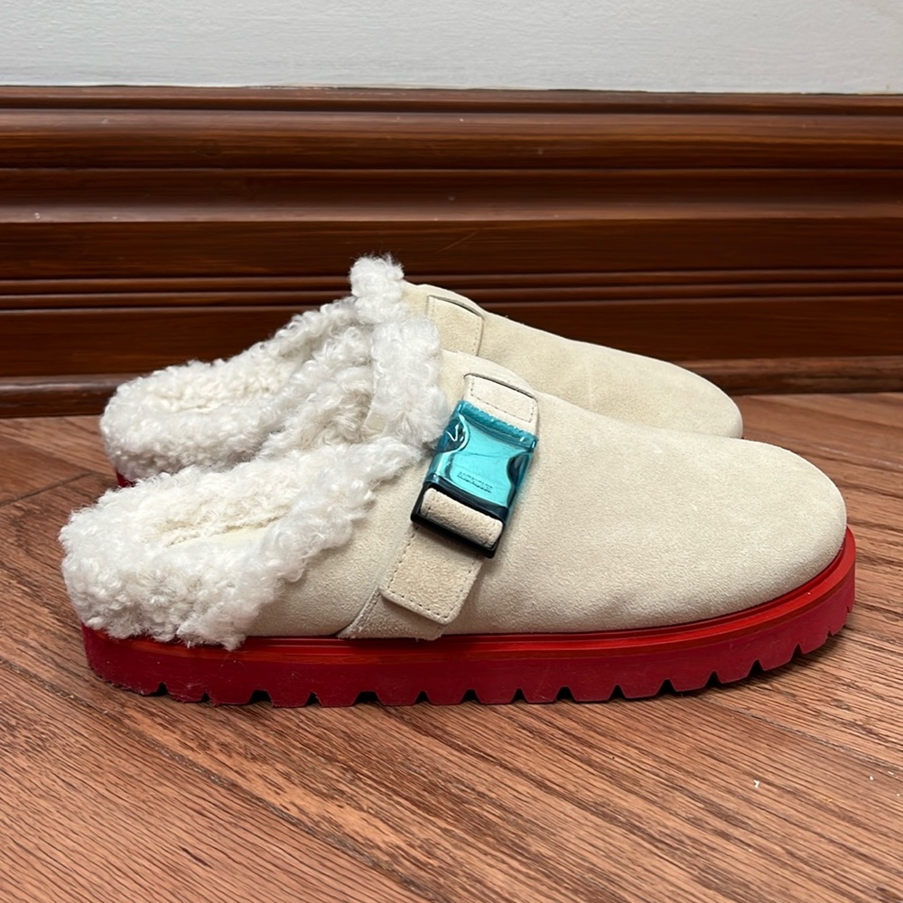 Moncler faux fur slipper clogs!